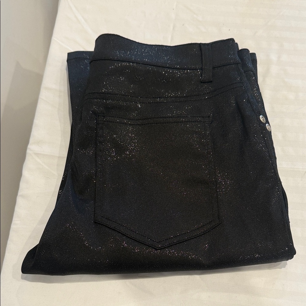 Black Glitter Boot Cut Pants